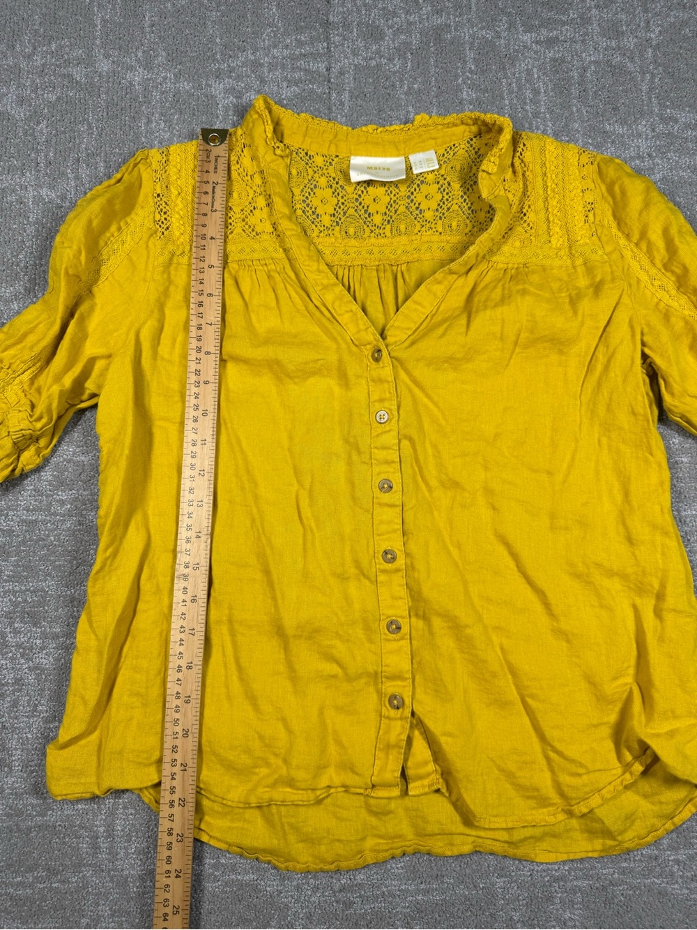 Anthropologie Maeve Magritte Linen Button Down Blouse Top Size 12 - Picture 6 of 8